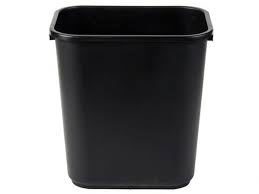 Papelera Rectangular Negra S / Tapa 10 Gls