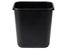 [L-00071] Papelera Rectangular Negra S / Tapa 10 Gls